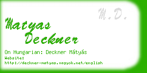 matyas deckner business card